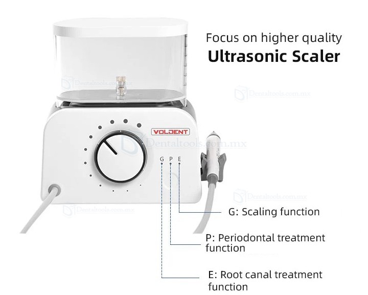 VolDent Type 2 Escalador ultras&oacute;nico LED con botella de agua compatible con EMS y Mectron